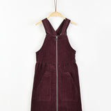 שמלת סרפן עם רוכסן וכיסים - בורדו