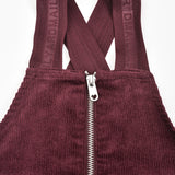 שמלת סרפן עם רוכסן וכיסים - בורדו