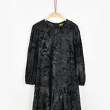 שמלה עם פרחים מקטיפה - נייבי