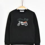 חולצת סווטשירט עם הדפס - שחור