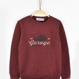 חולצת סווטשירט עם הדפס - בורדו