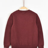 חולצת סווטשירט עם הדפס - בורדו