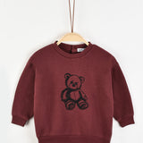 חולצת פוטר עם דובי - בורדו