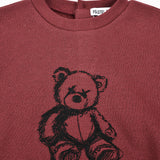 חולצת פוטר עם דובי - בורדו