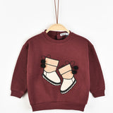 חולצת פוטר עם פונפונים - בורדו