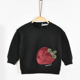 חולצת פוטר עם תות - שחור