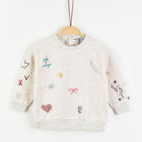 חולצת פוטר עם רקמה - אבן