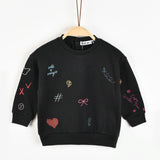 חולצת פוטר עם רקמה - שחור