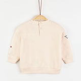 חולצת פוטר עם רקמה - שמנת