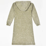 שמלת קפוצ'ון עם כיסים - זית