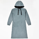 שמלת קפוצ'ון עם כיסים - אפור