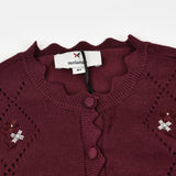 שמלת סרפן וקרדיגן סריג - בורדו