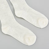 גרביון עם דוגמת פרחים - שמנת