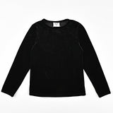 חולצת קטיפה שרוול ארוך - שחור