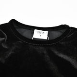 חולצת קטיפה שרוול ארוך - שחור