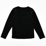 חולצת קטיפה שרוול ארוך - שחור