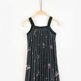 שמלת סרפן פליסה פרחים - ירוק