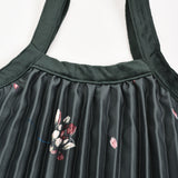 שמלת סרפן פליסה פרחים - ירוק