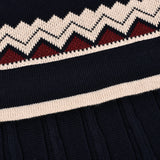 שמלת סריג עם דוגמה - נייבי