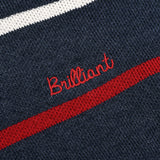 סוודר פסים בגזרת עטלף - נייבי