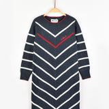 שמלת סריג פסים אלכסוניים - נייבי