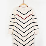 שמלת סריג פסים אלכסוניים - אבן