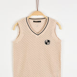 אפודת סריג בסיומת ריב - בז'