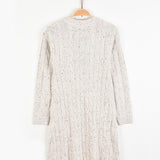 שמלת פולו סריג צמות - אבן