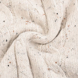 שמלת פולו סריג צמות - אבן