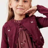 שמלת סרפן וקרדיגן סריג - בורדו