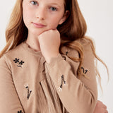 שמלת סרפן וקרדיגן סריג - בז'