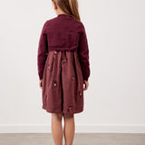 שמלת סרפן וקרדיגן סריג - בורדו