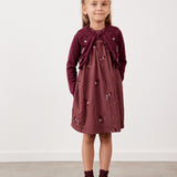 שמלת סרפן וקרדיגן סריג - בורדו