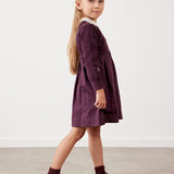 שמלה בשילוב סריג פפיונים - בורדו