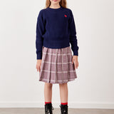 חולצת סריג עם לב - נייבי