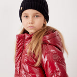 מעיל נפוח עם קפוצ'ון - אדום