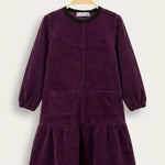 שמלת קורדרוי סריג - בורדו