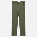 מכנסי קורדרוי בגזרת סקיני - זית