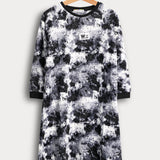 כותנת פליס בסיומת ריב - שחור