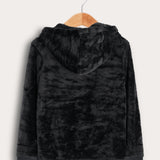 קפוצ'ון פליס עם כיסים - שחור