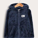 קפוצ'ון פליס עם כיסים - נייבי