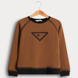 חולצה ספורטיבית סיומת ריב - קאמל