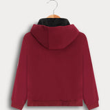 קפוצ'ון עם בטנת קטיפה - בורדו