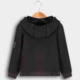 קפוצ'ון עם בטנת קטיפה - אפור