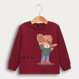 חולצת פוטר עם הדפס - בורדו