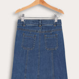 חצאית ג'ינס ישרה - ג'ינס