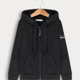 קפוצ'ון פוטר עם כיסים - שחור