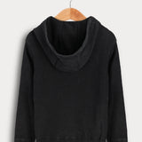 חולצת ואפל עם קפוצ'ון - שחור