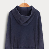 חולצת ואפל עם קפוצ'ון - נייבי