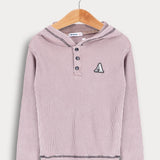 חולצת ואפל עם קפוצ'ון - בז'